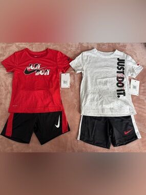 NWT Bundle of 2 Nike 2-Piece T-Shirt and Shorts Sets, Boys Size 4T